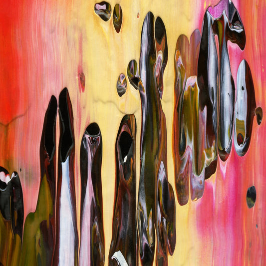 Plastic Sensuality B2 is an abstract oil-on-canvas artwork, a fractal of its parent painting Plastic Sensuality created by Anna Judd for the Scales Collection.
