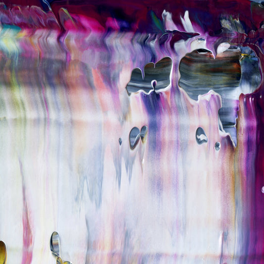Positive Mental Platitude A5 is an abstract oil-on-canvas artwork, a fractal of its parent painting Positive Mental Platitude created by Anna Judd for the Scales Collection.