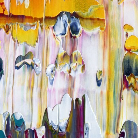 Positive Mental Platitude B3 is an abstract oil-on-canvas artwork, a fractal of its parent painting Positive Mental Platitude created by Anna Judd for the Scales Collection.