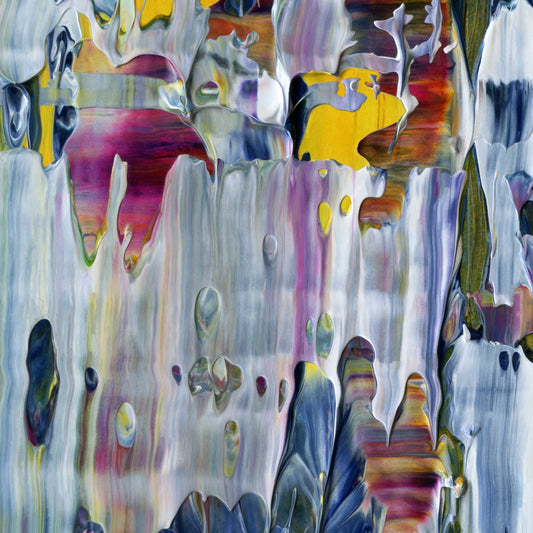 Positive Mental Platitude D5 is an abstract oil-on-canvas artwork, a fractal of its parent painting Positive Mental Platitude created by Anna Judd for the Scales Collection.
