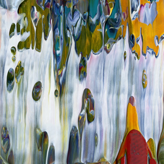 Positive Mental Platitude E2 is an abstract oil-on-canvas artwork, a fractal of its parent painting Positive Mental Platitude created by Anna Judd for the Scales Collection.