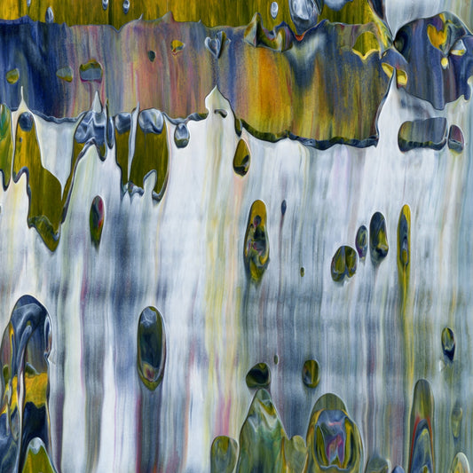 Positive Mental Platitude E4 is an abstract oil-on-canvas artwork, a fractal of its parent painting Positive Mental Platitude created by Anna Judd for the Scales Collection.