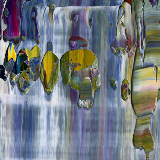Positive Mental Platitude F1 is an abstract oil-on-canvas artwork, a fractal of its parent painting Positive Mental Platitude created by Anna Judd for the Scales Collection.
