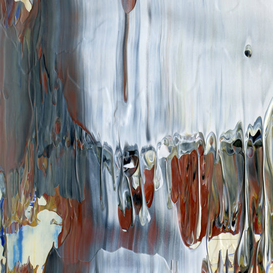 Posthumous Street Cred A1 is an abstract oil-on-canvas artwork, a fractal of its parent painting Posthumous Street Cred created by Anna Judd for the Scales Collection.