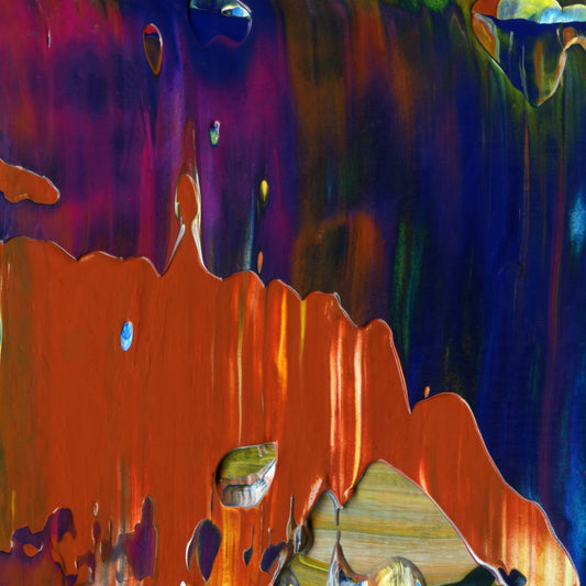 Psilocybin Breakfast A1 is an abstract oil-on-canvas artwork, a fractal of its parent painting Psilocybin Breakfast created by Anna Judd for the Scales Collection.