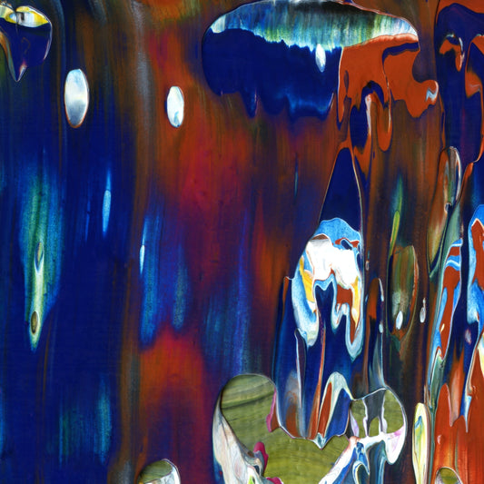Psilocybin Breakfast A2 is an abstract oil-on-canvas artwork, a fractal of its parent painting Psilocybin Breakfast created by Anna Judd for the Scales Collection.