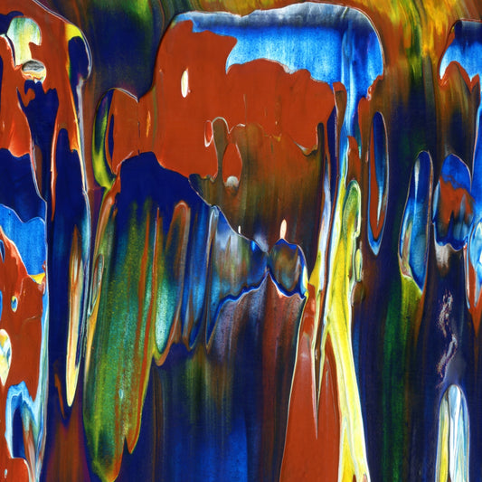 Psilocybin Breakfast A3 is an abstract oil-on-canvas artwork, a fractal of its parent painting Psilocybin Breakfast created by Anna Judd for the Scales Collection.