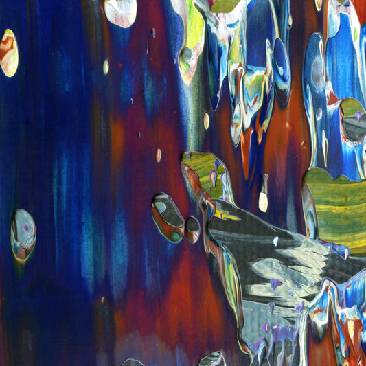 Psilocybin Breakfast B2 is an abstract oil-on-canvas artwork, a fractal of its parent painting Psilocybin Breakfast created by Anna Judd for the Scales Collection.