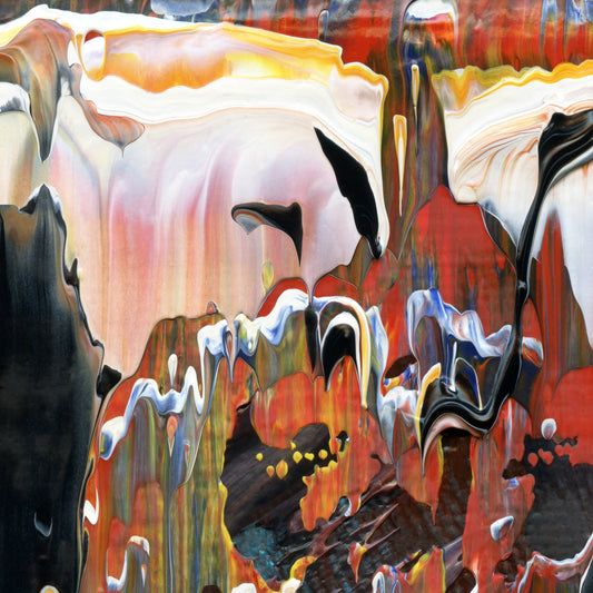 Quadratic Ice Cream Parlor A2 is an abstract oil-on-canvas artwork, a fractal of its parent painting Quadratic Ice Cream Parlor created by Anna Judd for the Scales Collection.
