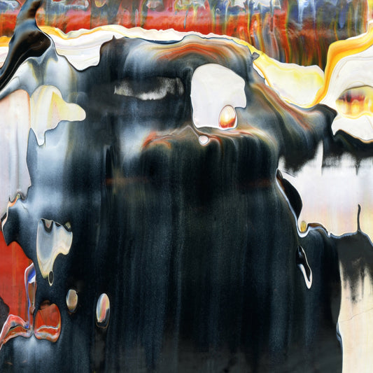 Quadratic Ice Cream Parlor A3 is an abstract oil-on-canvas artwork, a fractal of its parent painting Quadratic Ice Cream Parlor created by Anna Judd for the Scales Collection.