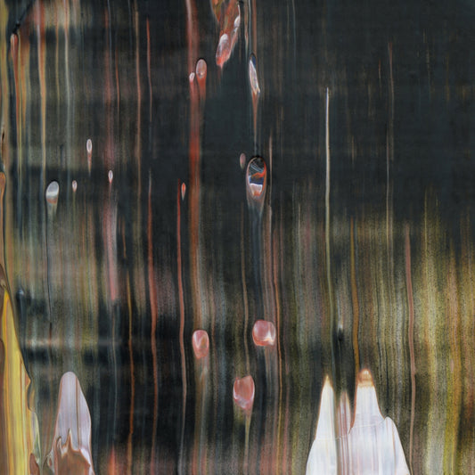 Quadratic Ice Cream Parlor D1 is an abstract oil-on-canvas artwork, a fractal of its parent painting Quadratic Ice Cream Parlor created by Anna Judd for the Scales Collection.