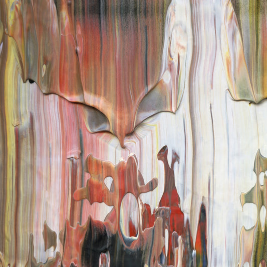 Quadratic Ice Cream Parlor E1 is an abstract oil-on-canvas artwork, a fractal of its parent painting Quadratic Ice Cream Parlor created by Anna Judd for the Scales Collection.
