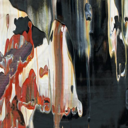 Quadratic Ice Cream Parlor E3 is an abstract oil-on-canvas artwork, a fractal of its parent painting Quadratic Ice Cream Parlor created by Anna Judd for the Scales Collection.