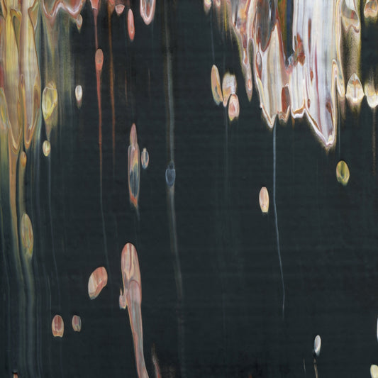 Quadratic Ice Cream Parlor F1 is an abstract oil-on-canvas artwork, a fractal of its parent painting Quadratic Ice Cream Parlor created by Anna Judd for the Scales Collection.