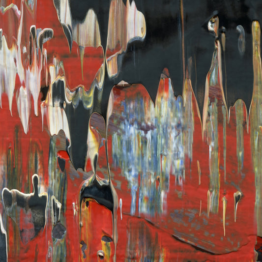 Quadratic Ice Cream Parlor F3 is an abstract oil-on-canvas artwork, a fractal of its parent painting Quadratic Ice Cream Parlor created by Anna Judd for the Scales Collection.