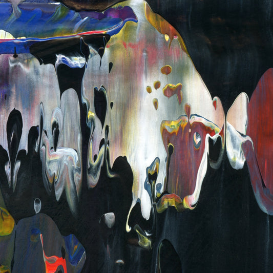 Quicksand Sermon A4 is an abstract oil-on-canvas artwork, a fractal of its parent painting Quicksand Sermon created by Anna Judd for the Scales Collection.