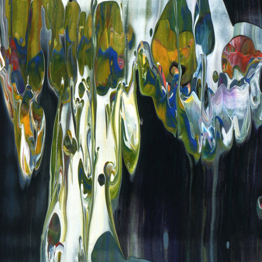 Quicksand Sermon D1 is an abstract oil-on-canvas artwork, a fractal of its parent painting Quicksand Sermon created by Anna Judd for the Scales Collection.