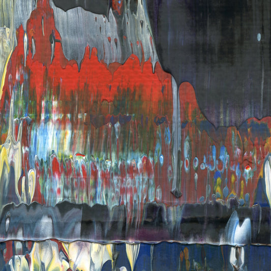 Quicksand Sermon E3 is an abstract oil-on-canvas artwork, a fractal of its parent painting Quicksand Sermon created by Anna Judd for the Scales Collection.