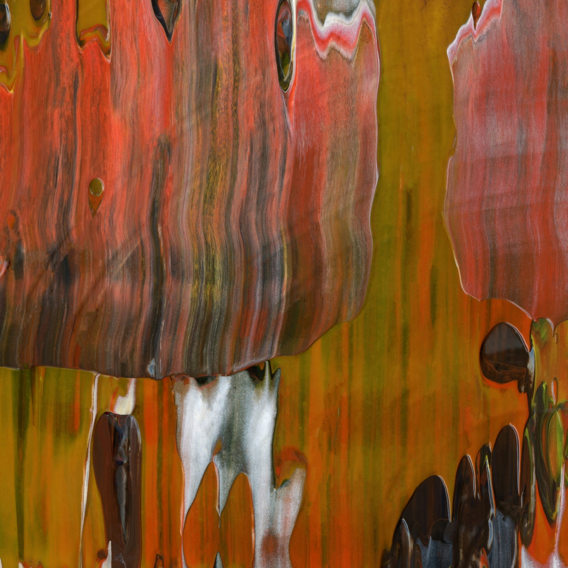 Resurrect Repeat B2 is an abstract oil-on-canvas artwork, a fractal of its parent painting Resurrect Repeat created by Anna Judd for the Scales Collection.