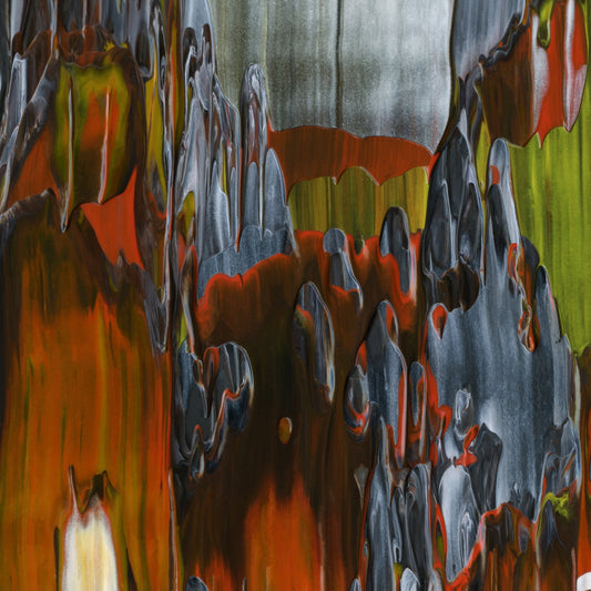 Resurrect Repeat D2 is an abstract oil-on-canvas artwork, a fractal of its parent painting Resurrect Repeat created by Anna Judd for the Scales Collection.