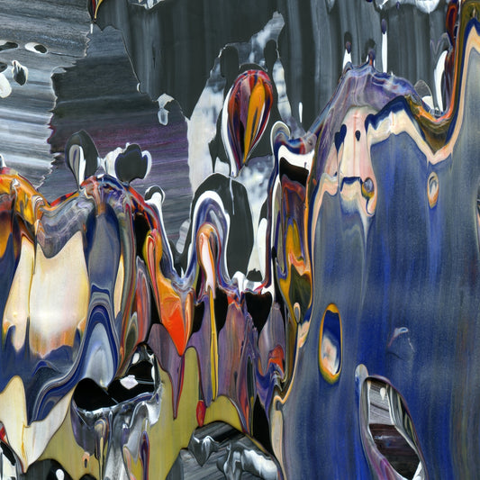 River Hitchhike B3 is an abstract oil-on-canvas artwork, a fractal of its parent painting River Hitchhike created by Anna Judd for the Scales Collection.