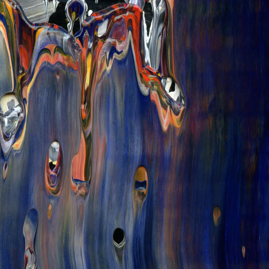 River Hitchhike B4 is an abstract oil-on-canvas artwork, a fractal of its parent painting River Hitchhike created by Anna Judd for the Scales Collection.