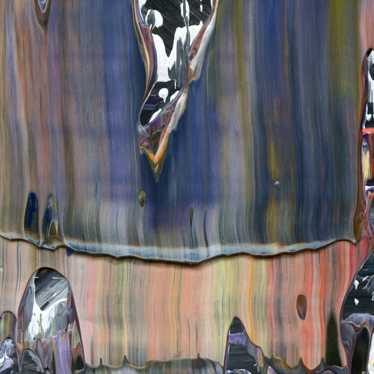 River Hitchhike E2 is an abstract oil-on-canvas artwork, a fractal of its parent painting River Hitchhike created by Anna Judd for the Scales Collection.