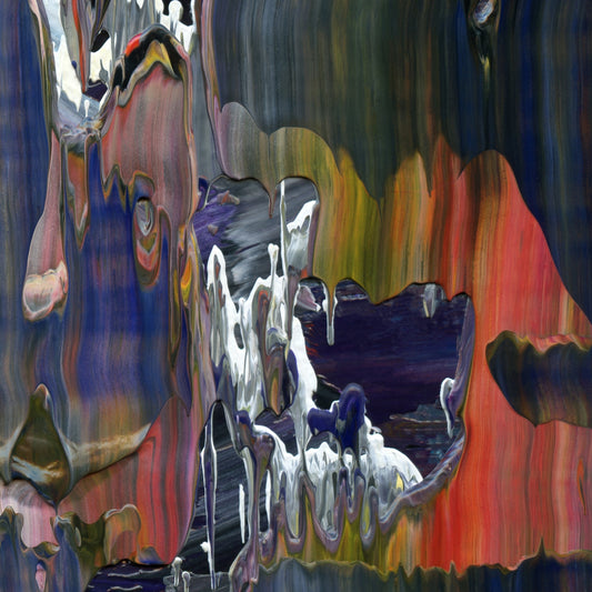 River Hitchhike E4 is an abstract oil-on-canvas artwork, a fractal of its parent painting River Hitchhike created by Anna Judd for the Scales Collection.