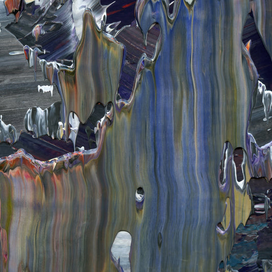 River Hitchhike F3 is an abstract oil-on-canvas artwork, a fractal of its parent painting River Hitchhike created by Anna Judd for the Scales Collection.