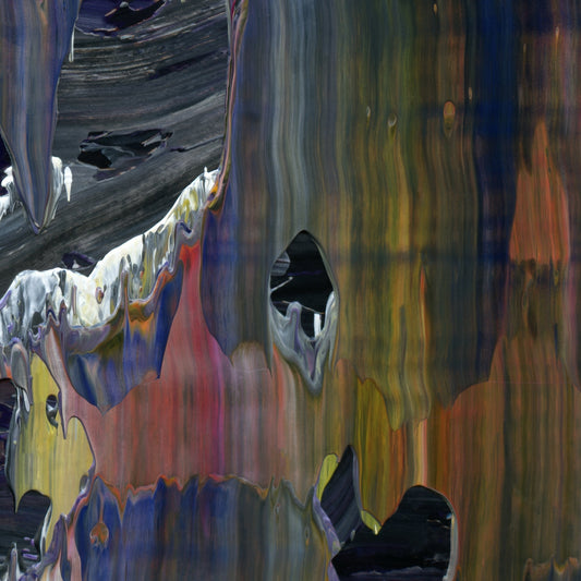 River Hitchhike F4 is an abstract oil-on-canvas artwork, a fractal of its parent painting River Hitchhike created by Anna Judd for the Scales Collection.