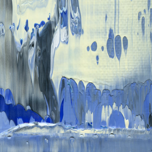 Roquefort's Last Stand E4 is an abstract oil-on-canvas artwork, a fractal of its parent painting Roquefort's Last Stand created by Anna Judd for the Scales Collection.