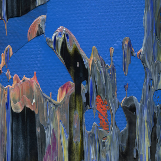 Run Forrest Run D4 is an abstract oil-on-canvas artwork, a fractal of its parent painting Run Forrest Run created by Anna Judd for the Scales Collection.