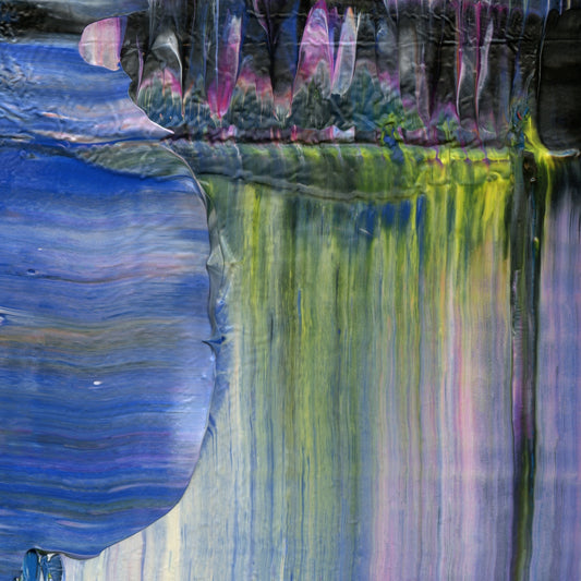 Seaside Portal A4 is an abstract oil-on-canvas artwork, a fractal of its parent painting Seaside Portal created by Anna Judd for the Scales Collection.