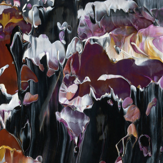 Self Destructing Manifestation A2 is an abstract oil-on-canvas artwork, a fractal of its parent painting Self Destructing Manifestation created by Anna Judd for the Scales Collection.