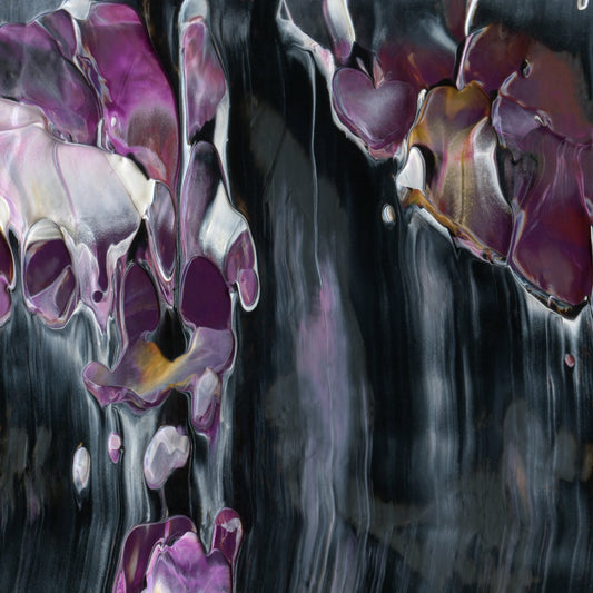 Self Destructing Manifestation A3 is an abstract oil-on-canvas artwork, a fractal of its parent painting Self Destructing Manifestation created by Anna Judd for the Scales Collection.