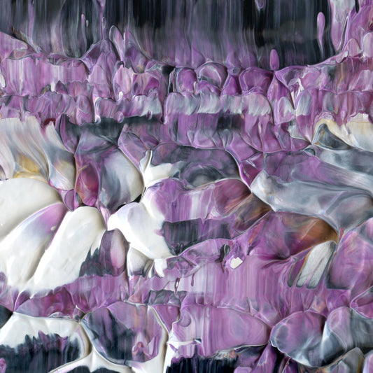 Self Destructing Manifestation C3 is an abstract oil-on-canvas artwork, a fractal of its parent painting Self Destructing Manifestation created by Anna Judd for the Scales Collection.
