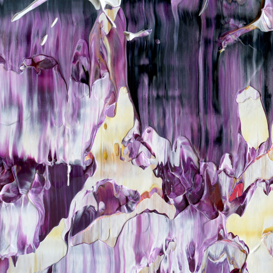 Self Destructing Manifestation D3 is an abstract oil-on-canvas artwork, a fractal of its parent painting Self Destructing Manifestation created by Anna Judd for the Scales Collection.
