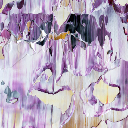 Self Destructing Manifestation E3 is an abstract oil-on-canvas artwork, a fractal of its parent painting Self Destructing Manifestation created by Anna Judd for the Scales Collection.