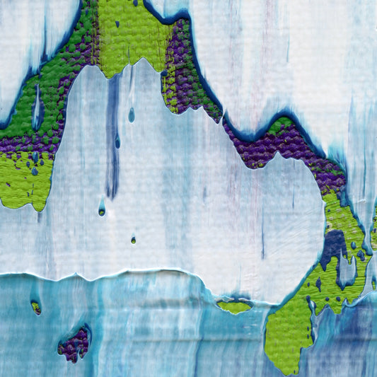 Shallow End D3 is an abstract oil-on-canvas artwork, a fractal of its parent painting Shallow End created by Anna Judd for the Scales Collection.
