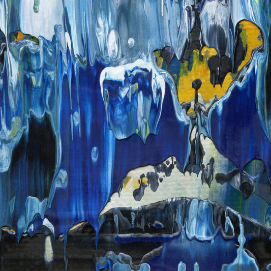Shotgun, Cigarettes, Moonshine D1 is an abstract oil-on-canvas artwork, a fractal of its parent painting Shotgun, Cigarettes, Moonshine created by Anna Judd for the Scales Collection.