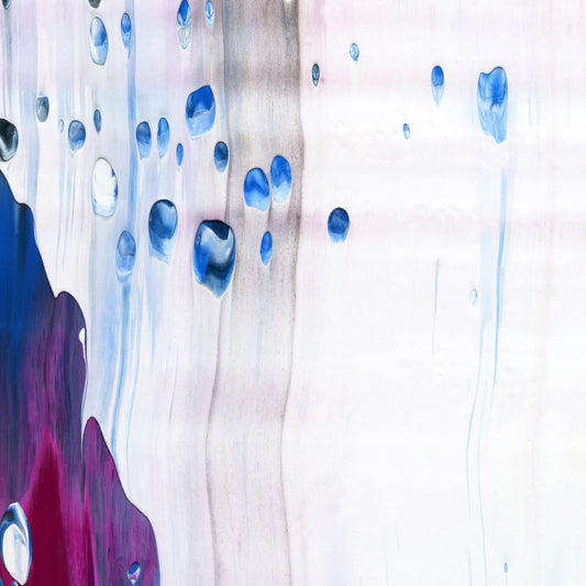 Skipping Stones with Mary Magdalene B3 is an abstract oil-on-canvas artwork, a fractal of its parent painting Skipping Stones with Mary Magdalene created by Anna Judd for the Scales Collection.