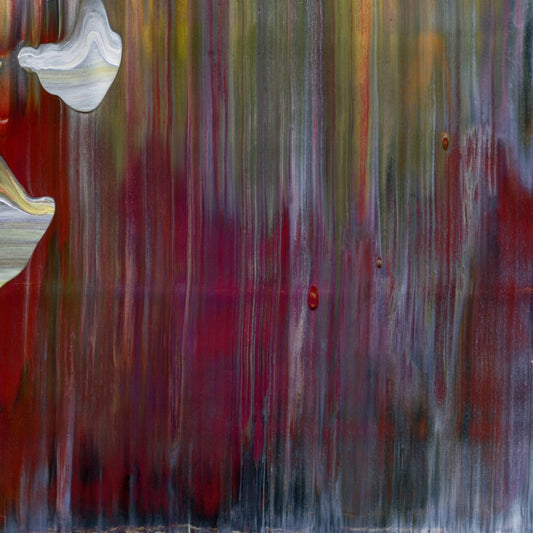 Skydiving with Icarus E6 is an abstract oil-on-canvas artwork, a fractal of its parent painting Skydiving with Icarus created by Anna Judd for the Scales Collection.