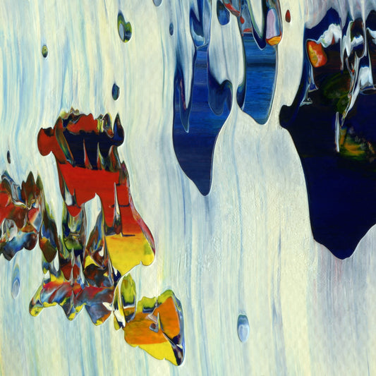 Smuggling Moon Crust E2 is an abstract oil-on-canvas artwork, a fractal of its parent painting Smuggling Moon Crust created by Anna Judd for the Scales Collection.