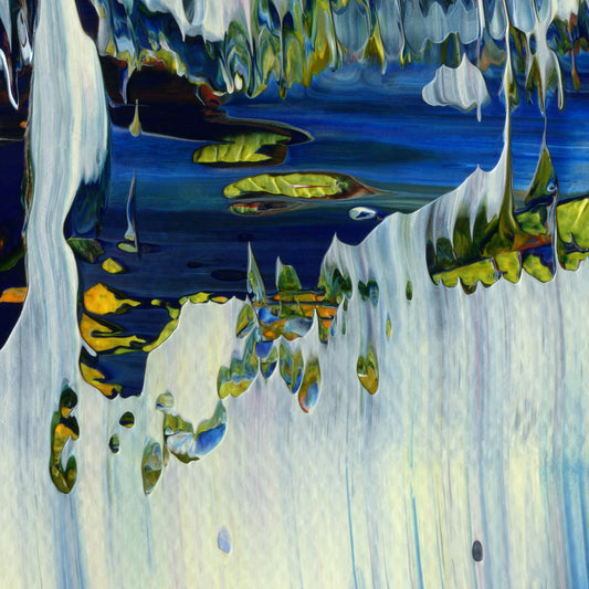 Smuggling Moon Crust E3 is an abstract oil-on-canvas artwork, a fractal of its parent painting Smuggling Moon Crust created by Anna Judd for the Scales Collection.