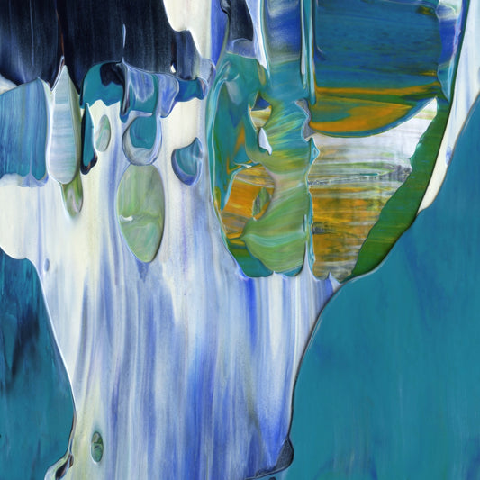 Some Humans Like Tubas G4 is an abstract oil-on-canvas artwork, a fractal of its parent painting Some Humans Like Tubas created by Anna Judd for the Scales Collection.