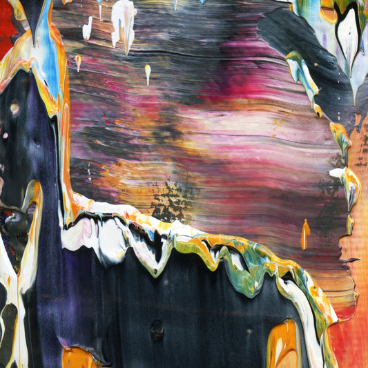 Sorrow Of Sancho C1 is an abstract oil-on-canvas artwork, a fractal of its parent painting Sorrow Of Sancho created by Anna Judd for the Scales Collection.