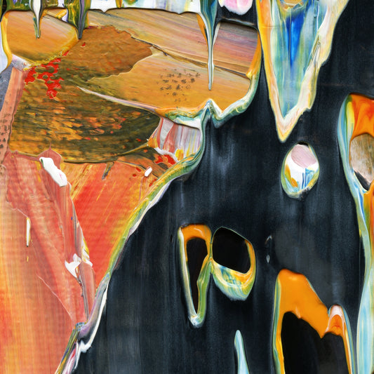 Sorrow Of Sancho C2 is an abstract oil-on-canvas artwork, a fractal of its parent painting Sorrow Of Sancho created by Anna Judd for the Scales Collection.