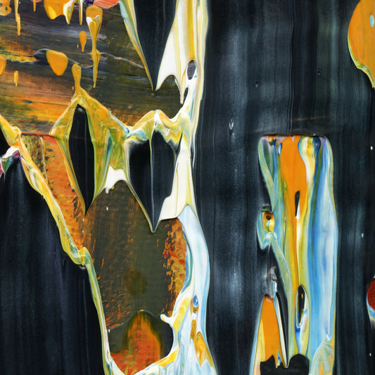 Sorrow Of Sancho C4 is an abstract oil-on-canvas artwork, a fractal of its parent painting Sorrow Of Sancho created by Anna Judd for the Scales Collection.