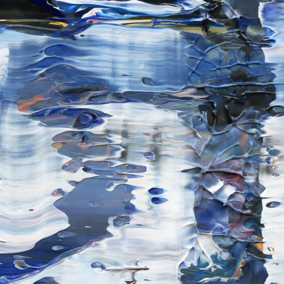 Spiritual Wipeout A4 is an abstract oil-on-canvas artwork, a fractal of its parent painting Spiritual Wipeout created by Anna Judd for the Scales Collection.