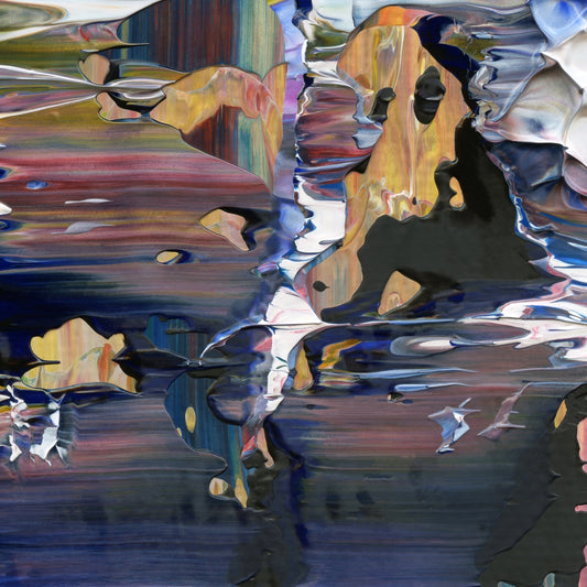 Spiritual Wipeout B3 is an abstract oil-on-canvas artwork, a fractal of its parent painting Spiritual Wipeout created by Anna Judd for the Scales Collection.